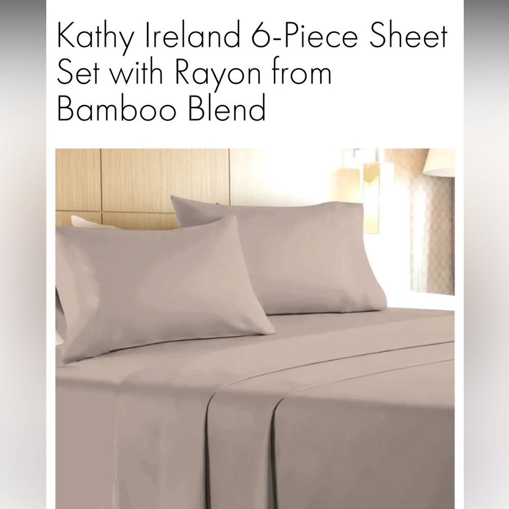 Kathy Ireland Taupe Bamboo Blend Sheet Set